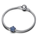 Charm Sterling silver 925 Star peacock blue, bead for bracelet universe
