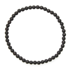 Onyx facet mat bracelet elastic natural stone, ball 4 mm / 19 cm, life force stone