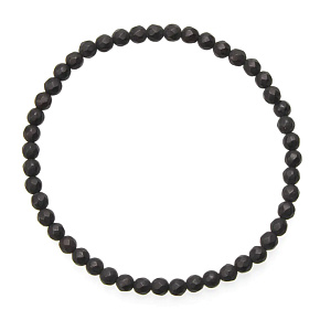 Onyx facet mat bracelet elastic natural stone, ball 4 mm / 19 cm, life force stone