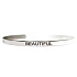 Stainless steel bracelet silver with engraving Beautiful, open cuff, 4 mm