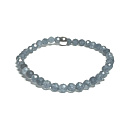 Sapphire facet bracelet elastic natural stone, ball 4 mm / 16 - 17 cm, stone of wisdom, truth and intuition