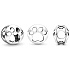 Sterling silver 925 Punched paw of a four-legged pet, bead on a pet bracelet