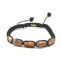 Sunstone bracelet natural stone, hand knitted, adjustable size, hides the power of the sun and fire