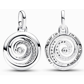 Charm Sterling Silver 925 Spiral - Mini Medallion, Pendant Bracelet Symbol