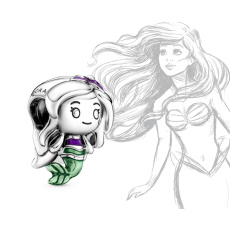 Charm Sterling silver 925 Disney The Little Mermaid Ariel, bead on bracelet movie