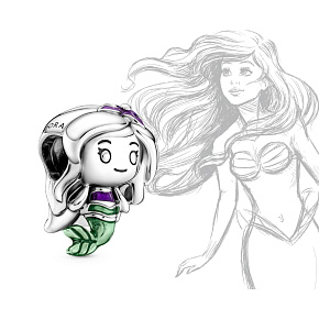 Charm Sterling silver 925 Disney The Little Mermaid Ariel, bead on bracelet movie Charm Sterling silver 925 Disney The Little Mermaid Ariel, bead on bracelet movie