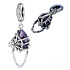 Charm Sterling Silver 925 Spider Web with Spider, Pendant for Bracelet Halloween