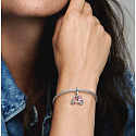 Charm Sterling silver 925 Scooter - Motorbike to the city pink, travel bracelet pendant