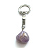 Amethyst Trommel pendant keychain natural stone, approx. 10 cm