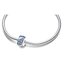 Charm Sterling silver 925 Curved feather & peacock, stopper, clip bead on bracelet nature