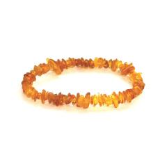 Amber Baltic bracelet elastic natural chopped 16 - 17 cm wisdom - health - kindness