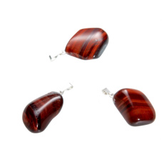 Tygří oko červené / Býčí oko Troml přívěsek, přírodní kámen, S cca 2,5 cm, 1 kus, kámen slunce a země, přináší štěstí a bohatství