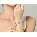 Libra, zodiac sign, silver + zirconia bracelet pendant, ball 9 mm 1 piece