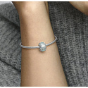 Charm Sterling silver 925 Winter blue snowflake bead bracelet Christmas