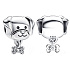 Charm Sterling silver 925 Dog with bone, bead on bracelet pet