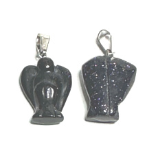 Goldstone blue Avanturine Angel guardian pendant 2 - 2,2 cm, stone of ambition