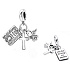 Sterling silver 925 Religious charms, First Communion, Baptism - Bible with God all things are possible, 3in1 pendant bracelet