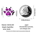 Charm Sterling silver 925 Thermo - Cat, Dog, Bear paw, pet bead on bracelet