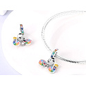 Charm Sterling silver 925 Color wheel, bracelet pendant, sport