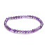 Amethyst bracelet elastic natural stone, 4 mm bead / 16 - 17 cm, stone of kings and bishops