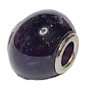 Amethyst blue pendant round natural stone 14 mm, hole 4,2 mm 1 piece, stone of kings and bishops