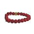 Lava dark red with royal mantra Om, bracelet elastic natural stone, ball 8 mm / 16-17 cm, born of the four elements