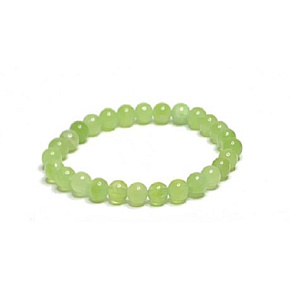 Olivine / Peridot bracelet elastic natural stone, ball 6 mm / 16 -17 cm, stone protecting human aura
