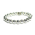 Lava silver color plated with royal mantra Om, bracelet elastic natural stone, ball 8 mm / 16-17 cm, born of the four elements