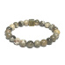 Celestine, chrysanthemum with royal mantra Ohm bracelet elastic natural stone, ball 8 mm / 16 - 17 cm