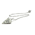 Magnesite / Howlite white pendulum natural stone 2,5 cm + 18 cm chain with bead, cleansing stone