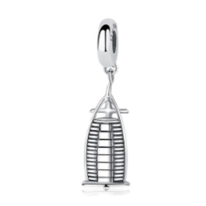 Sterling silver 925 Dubai Burj Al Arab, travel bracelet pendant