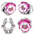 Charm Sterling silver 925 Pink pansy, bead on bracelet nature