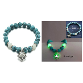 Tyrkenite glow in the dark green, bracelet elastic natural stone, bead 8 mm / 16 - 17 cm, stone of young people, looking for a life goal Tyrkenite glow in the dark green, bracelet elastic natural stone, bead 8 mm / 16 - 17 cm, stone of young people, looking for a life goal