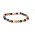Agate multicoloured matt chakra bracelet elastic natural stone, ball 6 mm / 16 - 17 cm