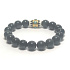 Obsidian + Blue Eye Bracelet elastic natural stone, ball 10 mm / 16-17 cm, rescue stone