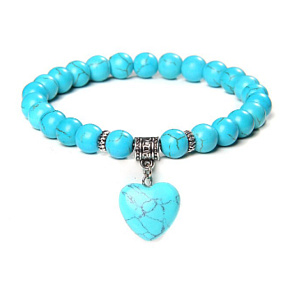 Tyrkenite + Heart bracelet elastic natural stone, bead 8 mm / 23 cm, stone of young people, looking for a life goal Tyrkenite + Heart bracelet elastic natural stone, bead 8 mm / 23 cm, stone of young people, looking for a life goal