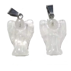 Quartz Angel guardian pendant natural stone hand cut 2 - 2,2 cm, the most perfect healer