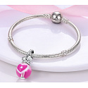 Sterling silver 925 Kiss, love, heart, bracelet pendant