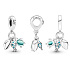 Charm Sterling Silver 925 Fish, Sea Turtle, and Shell 3-in-1, Sea Bracelet Pendant