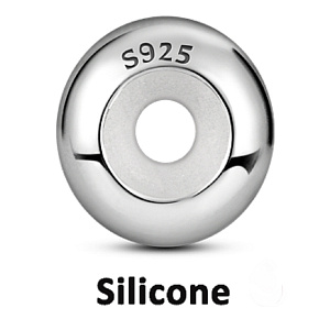 Charm Sterling silver 925 Silver stopper stopper, bead on bracelet