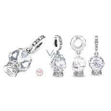 Charm Sterling silver 925 Snow globe - angel, bracelet pendant Christmas Charm Sterling silver 925 Snow globe - angel, bracelet pendant Christmas