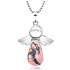 Rodonite Angel pendant natural stone 4,2 x 3 cm, stone of forgiveness