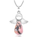Rodonite Angel pendant natural stone 4,2 x 3 cm, stone of forgiveness