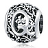 Sterling silver 925 Magic alphabet letter Q with flowers, bead for bracelet
