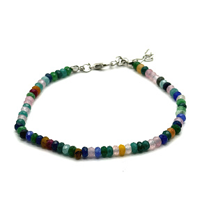 Chakra facet bracelet with clasp ball 4 mm / 21 - 25 cm