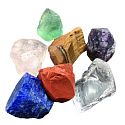 7 chakras set of raw natural stones, 20 - 30 mm