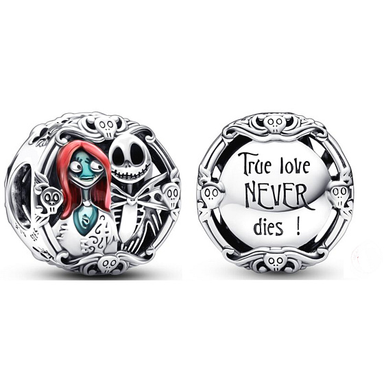 Charm Sterling silver 925 Tim Burton - The Nightmare Before Christmas, bead for Christmas bracelet