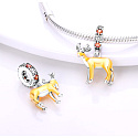 Charm Sterling silver 925 Antelope, animal bracelet pendant