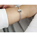Charm Sterling silver 925 Turtle with cubic zirconia, bead for bracelet, animal