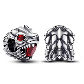 Charm Sterling silver 925 Game of Thrones Dragon Magic, bracelet bead, film